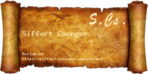 Siffert Csongor névjegykártya